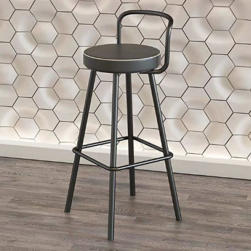 Bar chair, leather upholstery, metal legs 